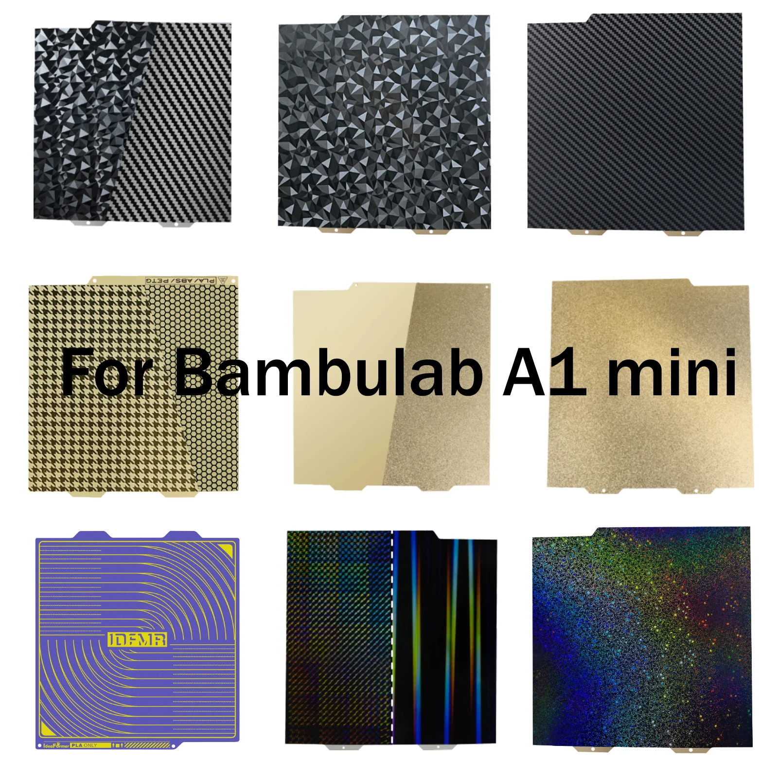 

Пластина для 3D-принтера Ideaformer для Bambulab A1mini, 184x184 мм, из пружинной стали, для A1 mini, для термостола Bamboo Lab