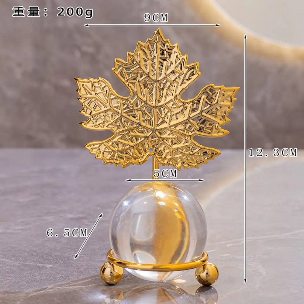 Fine Craftsmanship Leaf Ball Ornaments Non-slip Luxury Crystal Ball Table Decoration Vivid Details Artwork Wear-resistant