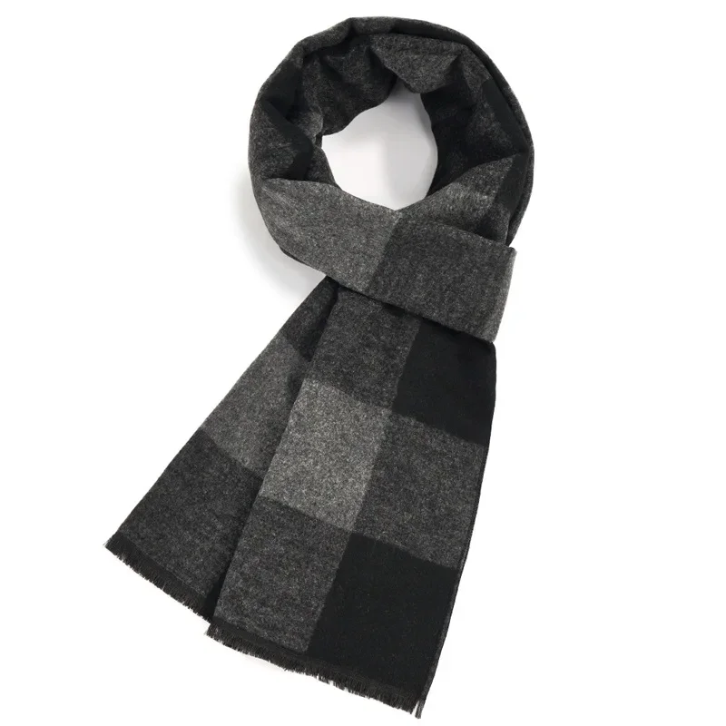 Fashion Business Classic Men Scarf Winter Autumn Simple Soft Thermal Mufller Female Imitation Cashmere Versatile Plaid Shawl