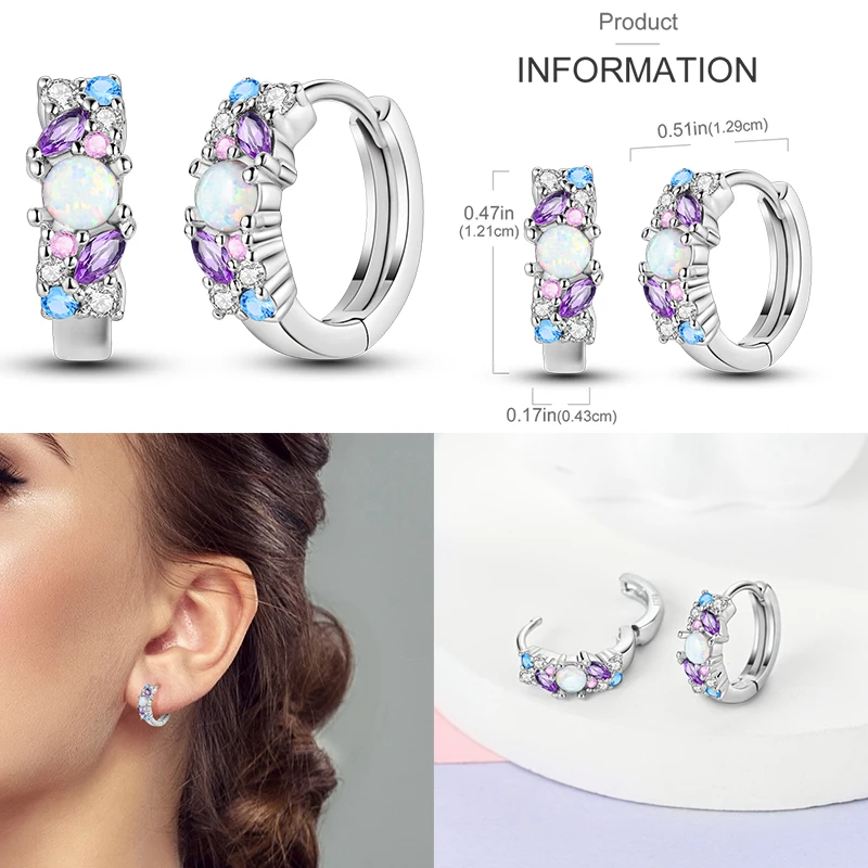 925 Sterling Silver Colored Diamond Zircon Earrings for Women  Morning Glory Butterfly Turtle Earrings Fashion Party Jewelry