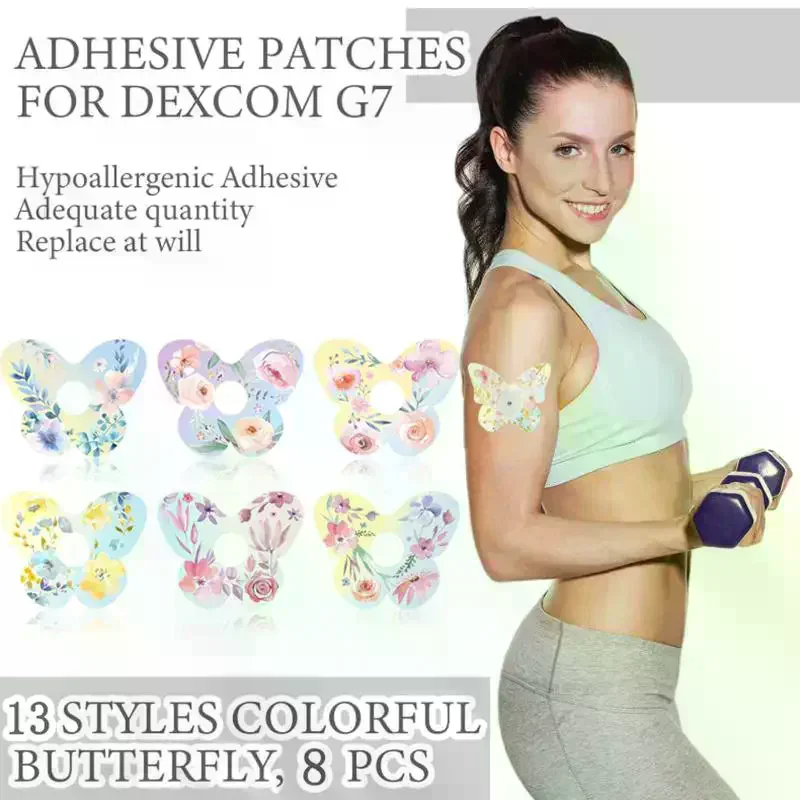5/8Pcs Blood Glucose Meter Sensor Fixed Patch Blood Glucose Monitoring Probe Invisible Sensor Adhesive Patch Wildflower Variety