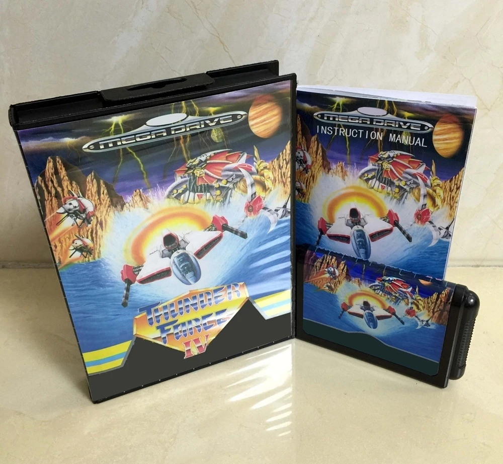 New Arrival Thunder Force IV 16bit MD Game Card With Retail Box & Manual Book For Sega Mega Drive/ Genesis