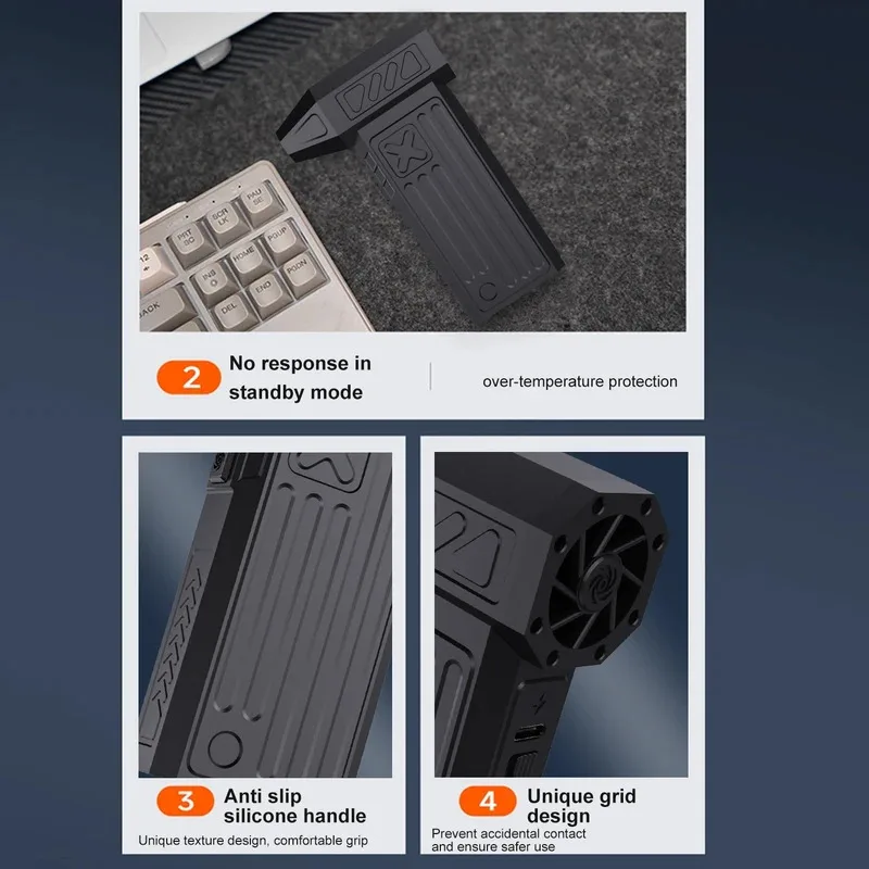 150000 دورة في الدقيقة مروحة عنيفة قوية عالية السرعة المحمولة 8000 مللي أمبير قابلة للشحن 48 متر/الثانية تايفون الرياح نوع C شحن مروحة التخييم #2