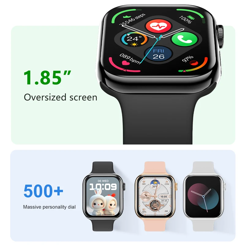 Jam Tangan Pintar Pria Untuk Apple Watch Seri 10 Layar Selalu Aktif Suhu Tubuh GPS Panggilan BT NFC Jam Tangan Pintar Wanita Untuk IOS Android