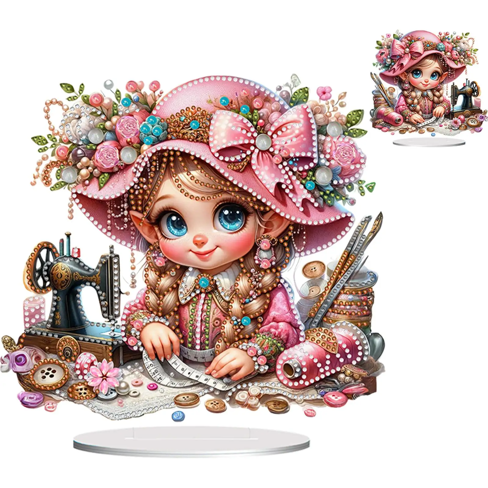 

Наборы для алмазной вышивки 2D с плоским принтом для девочек, двусторонние, для самостоятельного изготовления, настольные украшения для дома и офиса