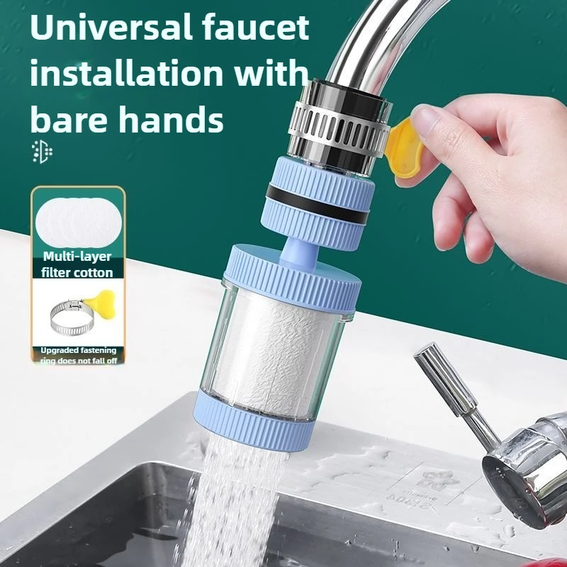 Prefiltro de filtro de grifo adecuado para grifos universales 360 °   Giratorio tanto para filtros de agua fríos y calientes fáciles de instalar