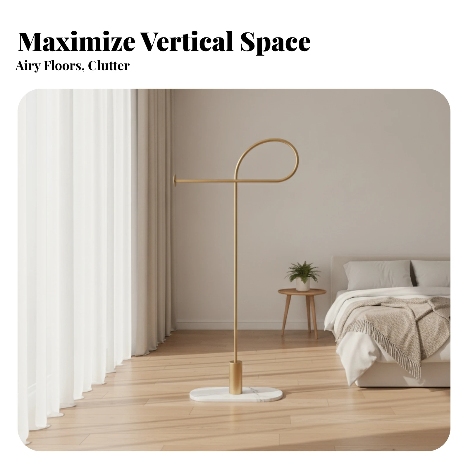 Floor Clothes Rack with Marble Base Open Metal Clothes Stand with Weighted Base Coat Hanger Stand Modern for Bedroom, Entryway