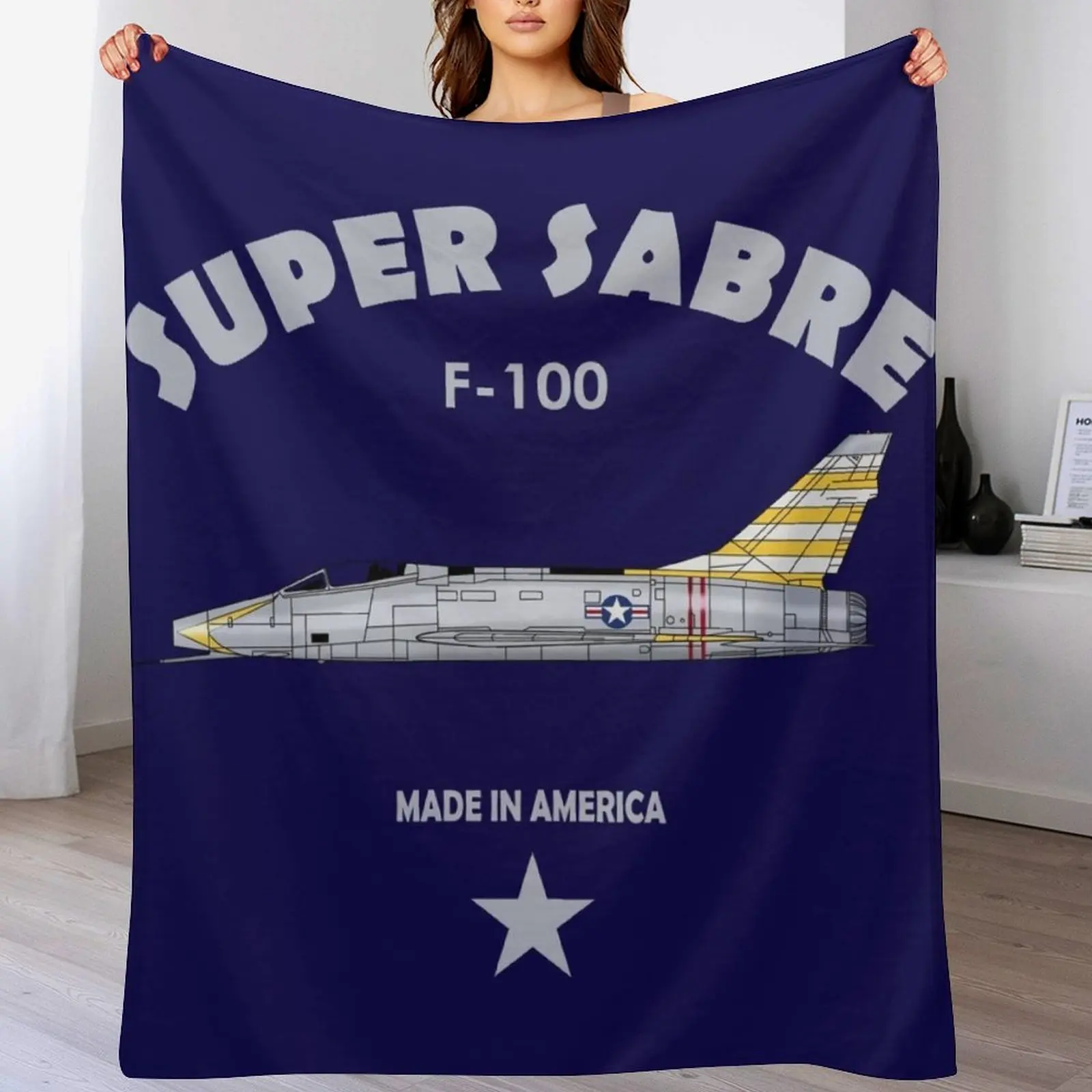 

F-100 Super Sabre Throw Blanket Cozy Microfiber Throw Blanket for Home Bedroom