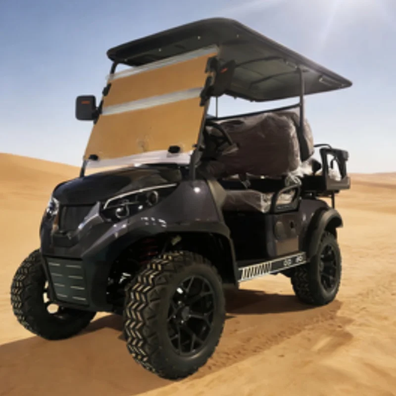 Stable Feeling Long Endurance Electric Golf Cart Mobility Scooter 12-Inch Off-Road Tires Aluminum Wheels Brown High-End Seats