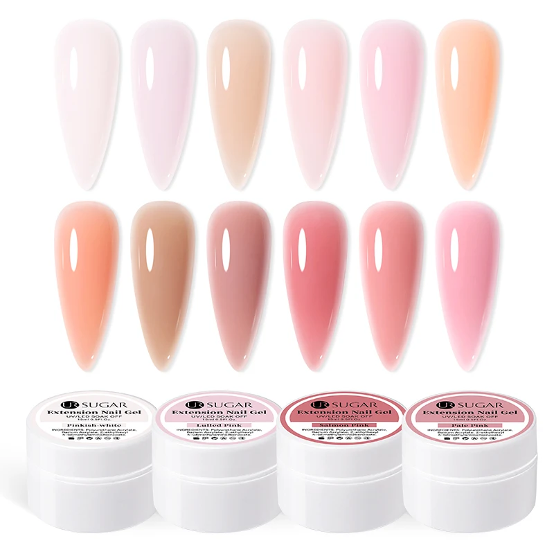 Ur esmalte de gel de açúcar para extensão, 15ml, acrílico, claro, nu, rosa, camuflagem, para nail