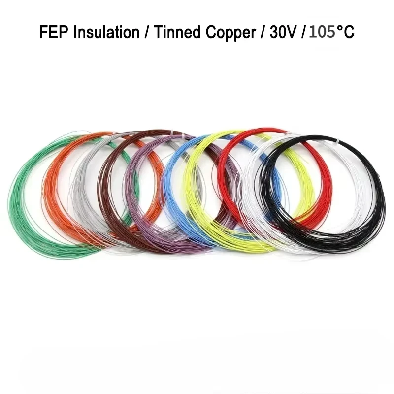 10/20/50m UL10064 Ultra Fijne Micro PTFE Draad 40/36/34/32/30/28/26AWG Litz FEP Isolatie Kabel Vertinde Koperdraden voor Solderen