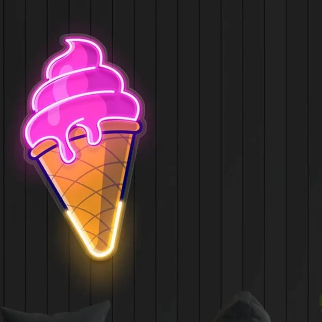 Lody Neon lody LED lampa neonowa biznesowy wystrój ścian do sklepu z lodami w barze rozmiar prezentów na przyjęcie: 42*24.4 cm