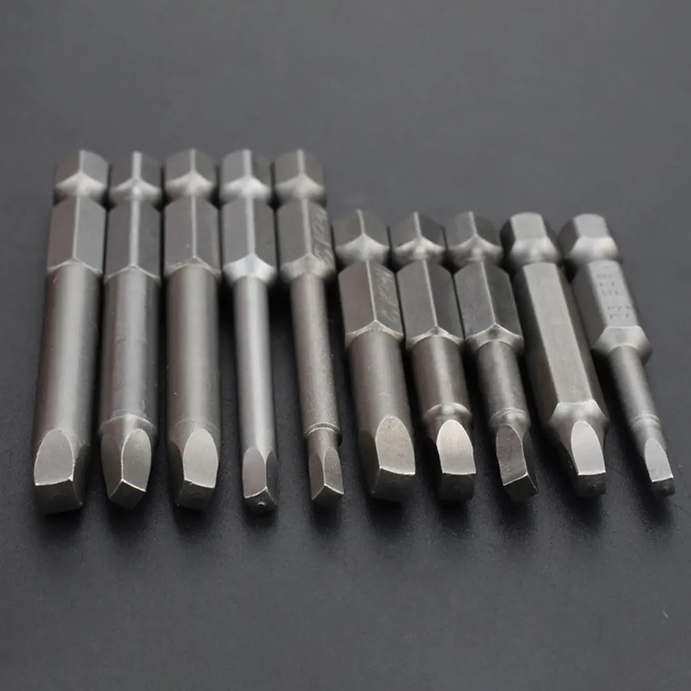 Set di punte per cacciavite quadrato magnetico da 50/65 mm Set di punte per trapano per vite in acciaio S2 Adattatore per punta testa SQ Utensile elettrico per pipistrello di precisione