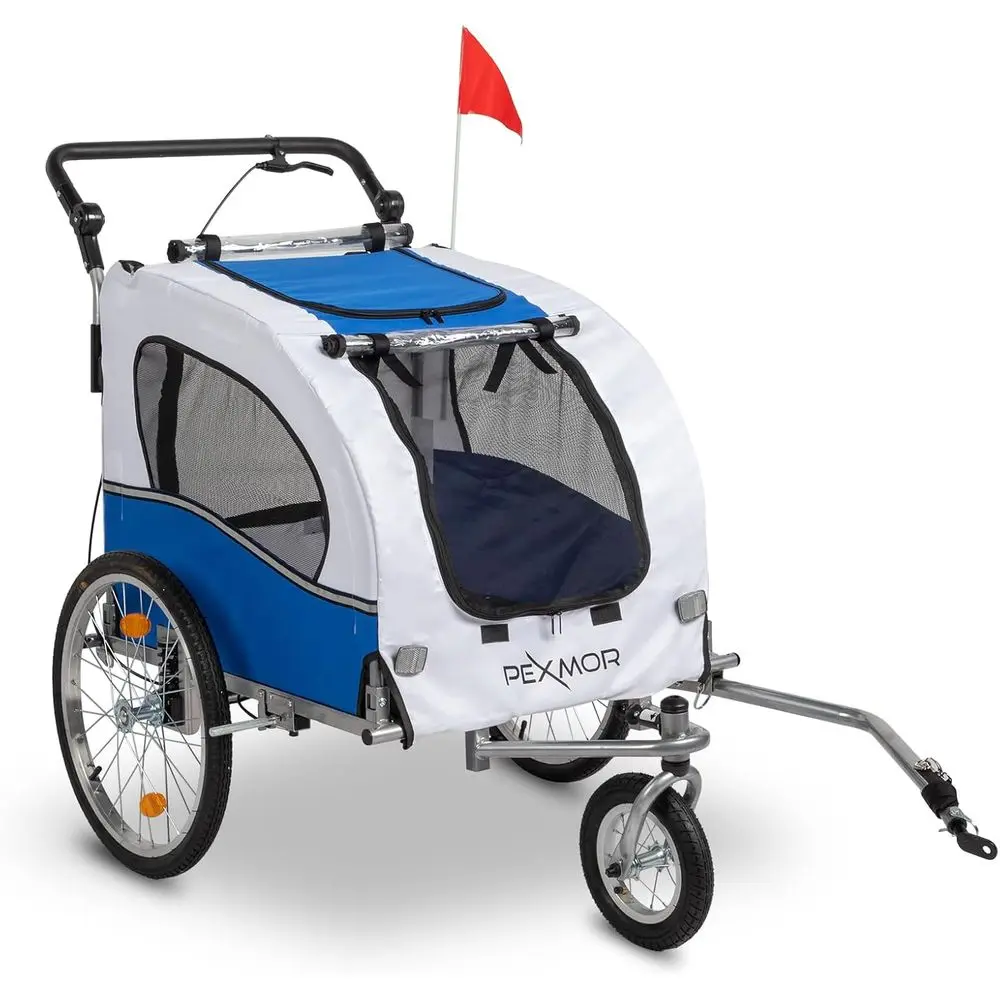 

Dog Bike Trailer & Stroller, Hitch, Pet Cart Bike Wagon Cargo Carrier with Shock Absorber & Wheel