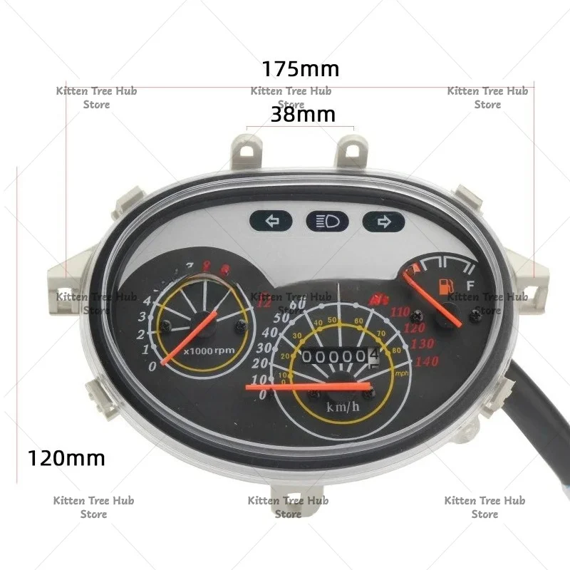 For Motorcycle Little Handsome Guy Instrument Size Unbattled Moped Little Handsome Guy Instrument Assembly Tachometer Codemeter