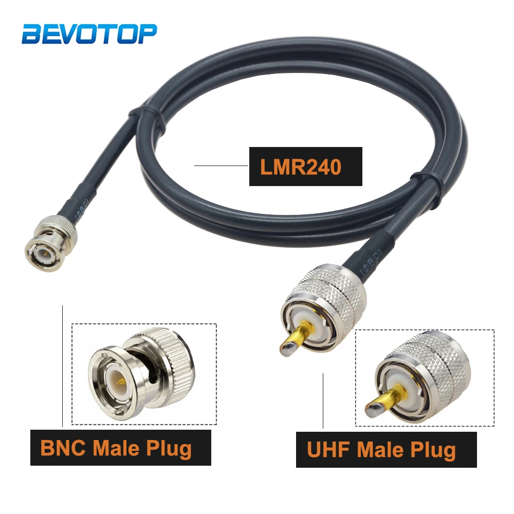 

LMR240 Cable BNC Male Plug to UHF Type Male/Female RF Adapter 50 Ohm 50-4 Pigtail RF Coaxial Jumper 4G 5G LTE Extension Cord