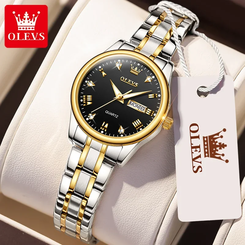 

OLEVS Quartz Fashion Women's Watch Gift Stainless Steel Strap Waterproof Date Display Night Light Fashion Essential 5563