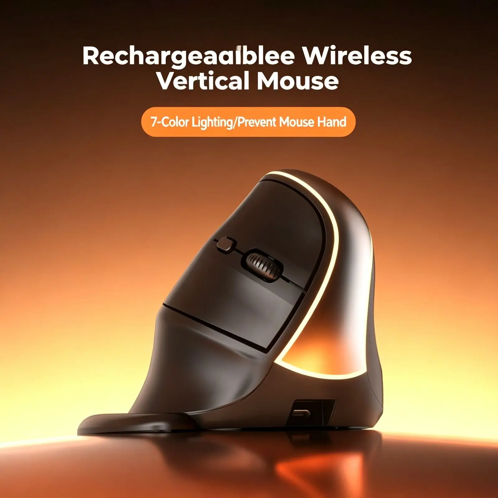 Rechargeable Wireless Vertical Mouse Computer 2.4G Bluetooth Ergonomic Design Dual Mode RGB Luminous Mice For PC Laptop Office