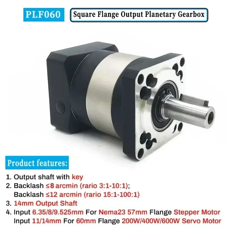 Nema23 Nema34 Planetary Reducer  Ratio 5:1 10:1 For 60mm 80 90 200W 400W 600W Servo Motor Reducetion Gearbox Gear