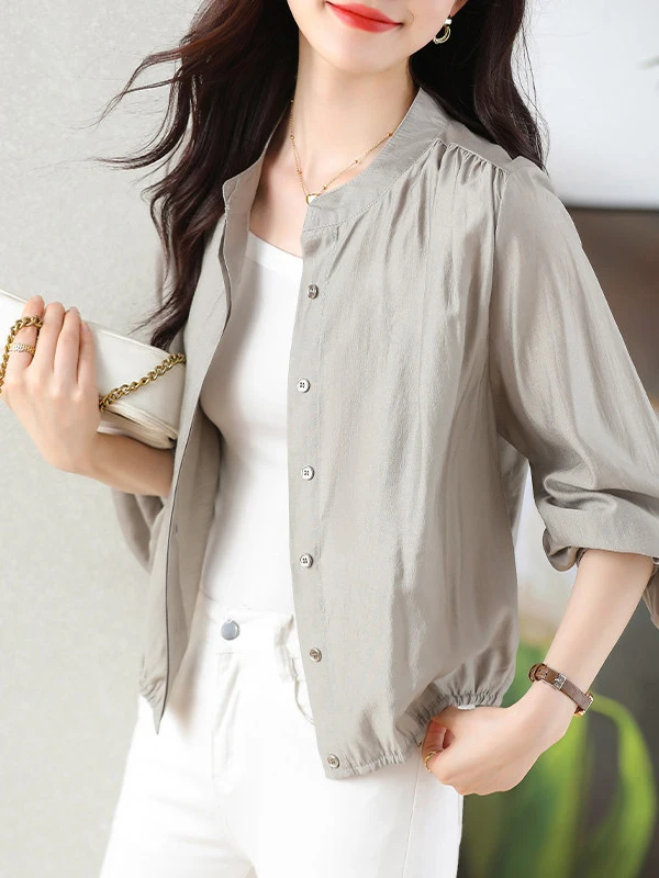 

High-End Women's Fashion Summer New Ice Silk Sun Protection Outerwear Top Versatile Loose Fit Korean Style Commute Style