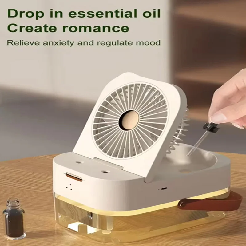 Summer Portable Air Conditioner Fan With Remote Controls Timer Sleep Night Light 3 Speeds Add Ice Fragrance Diffuser Humidifier
