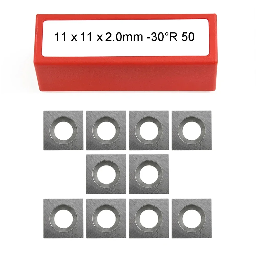 10 pezzi frese per inserti quadrati in metallo duro utensili per tornitura del legno 11x11x2.0mm R50 lame di fresatura di ricambio per utensile per tornitura del legno del tornio