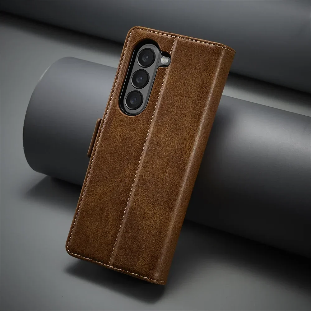 Leather Wallet Phone Case For Samsung Galaxy Z Fold 7 6 5 4 3 Fold7 Fold6 Fold5 5G Cover with RFID Blocking Credit Card Holder view 4