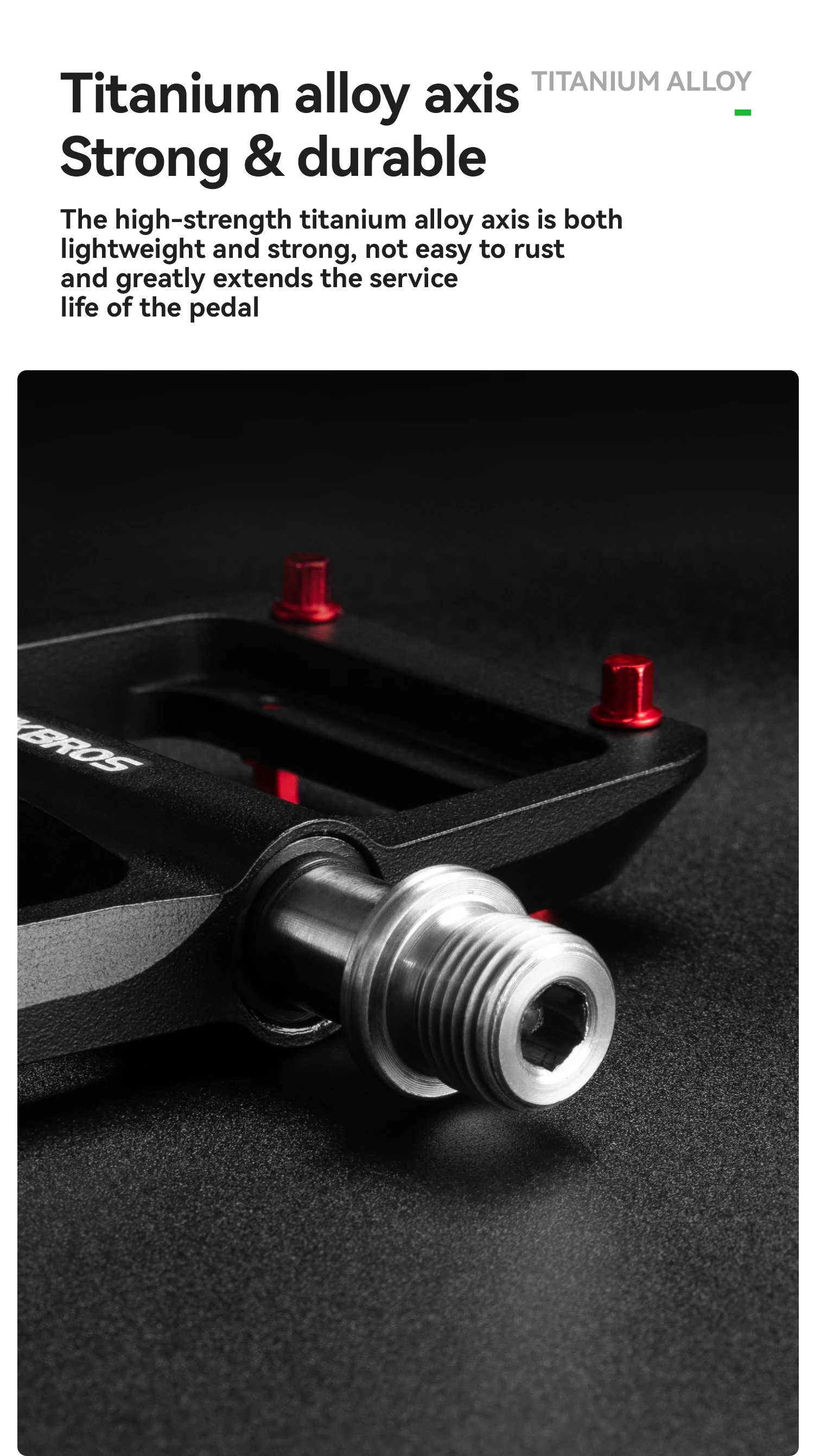 ROCKBROS Fahrradpedale Links/Rechts Leichtes Pedal 3 Lager Rennradpedal Verbreitertes Magnesiumlegierungs-Pedal Ultraleicht 171G – Detail 9
