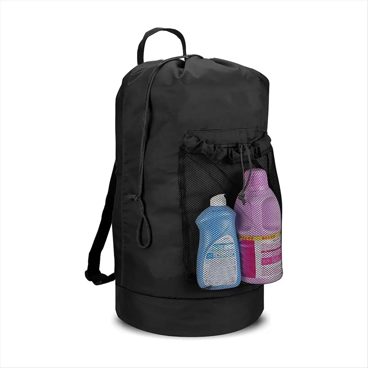 【ABFS】Laundry Bag with Shoulder Straps and Mesh Pocket Laundry Backpack Large Portable Laundry Hamper for College Laundromat