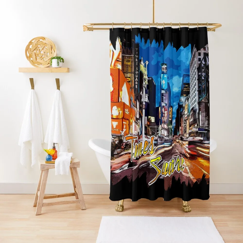 

Times Square Comics - Vintage style Shower Curtain Shower For Bathroom Waterproof Fabric Bathroom Curtain