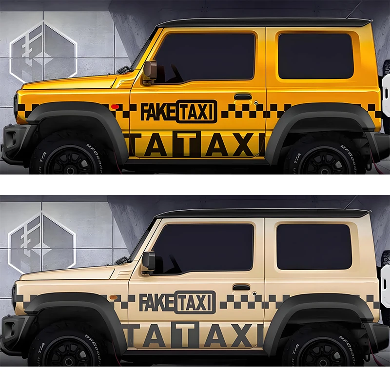

Fake Taxi Sticker Car Stickers Door Side Stickers Boby Stripe Decal Kit For Suzuki Jimny Jb64w Jb74w Jimny Suzuki Accessories