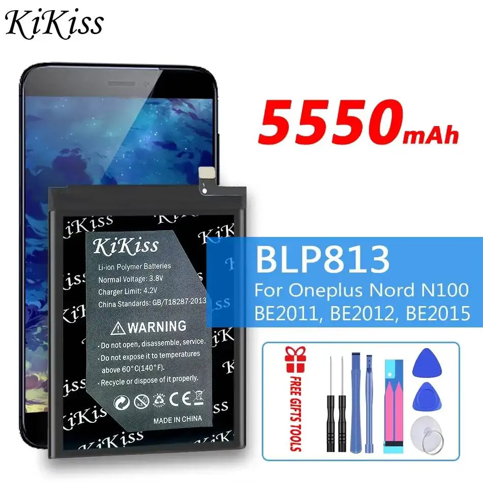 

Аккумулятор BLP813 для OnePlus Nord N100 (BE2011, BE2012, BE2015) легкий, 5550 мАч