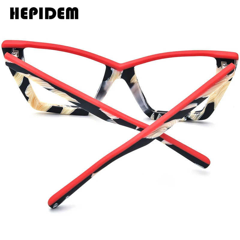 HEPIDEM Matte Acetate Glasses Women 2023 New Men Fashion Cat Eye Eyeglasses Spectacles Eyewear H9290