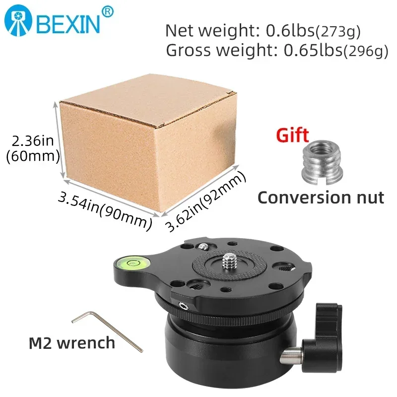 Bexin DY60N tripod head aluminum alloy horizontal regulation adapter for tripod unique frame photography camera