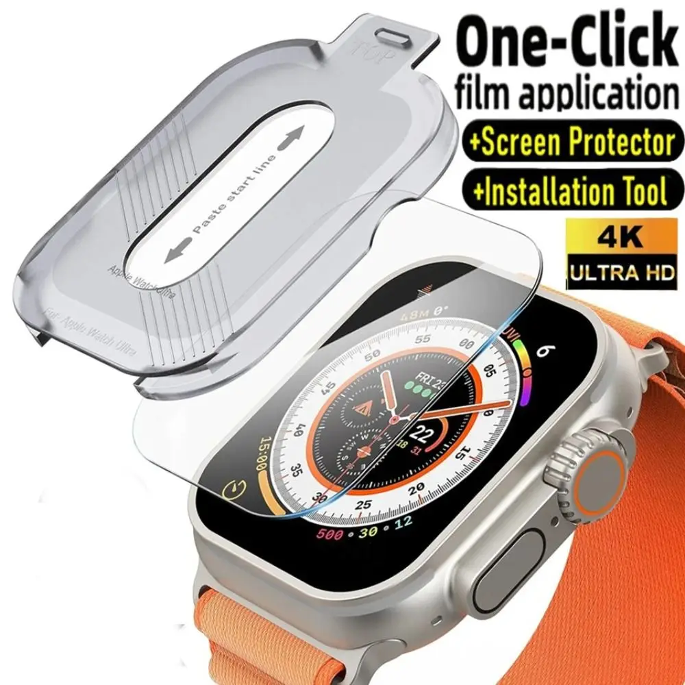 Bubble Free Screen Protector HD Clear Anti-Scratch Tempered Film 9H Hardness Glass Films for Apple Watch Ultra