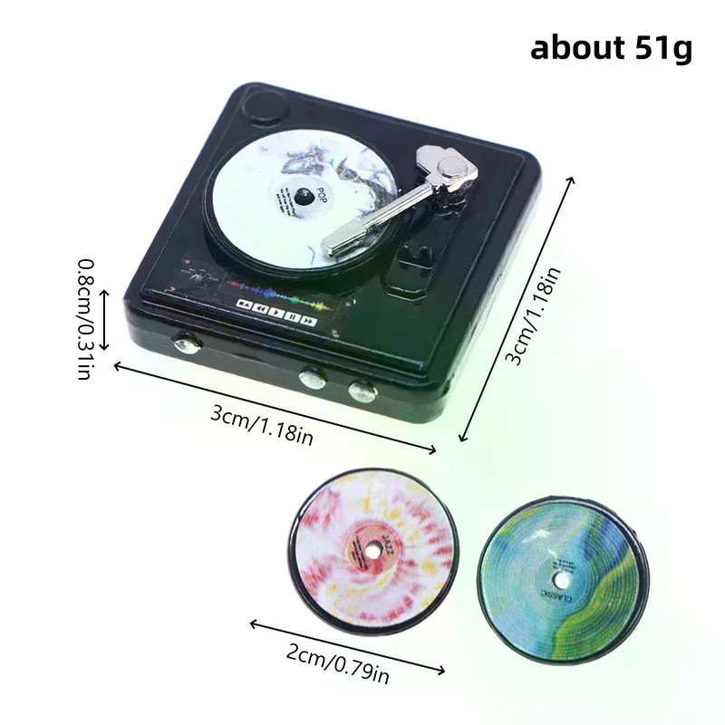 เครื่องเล่นซีดีจิ๋วสำหรับบ้านตุ๊กตา ขนาด 1:12 ของตกแต่งบ้าน ของเล่น อุปกรณ์เสริมบ้านตุ๊กตา