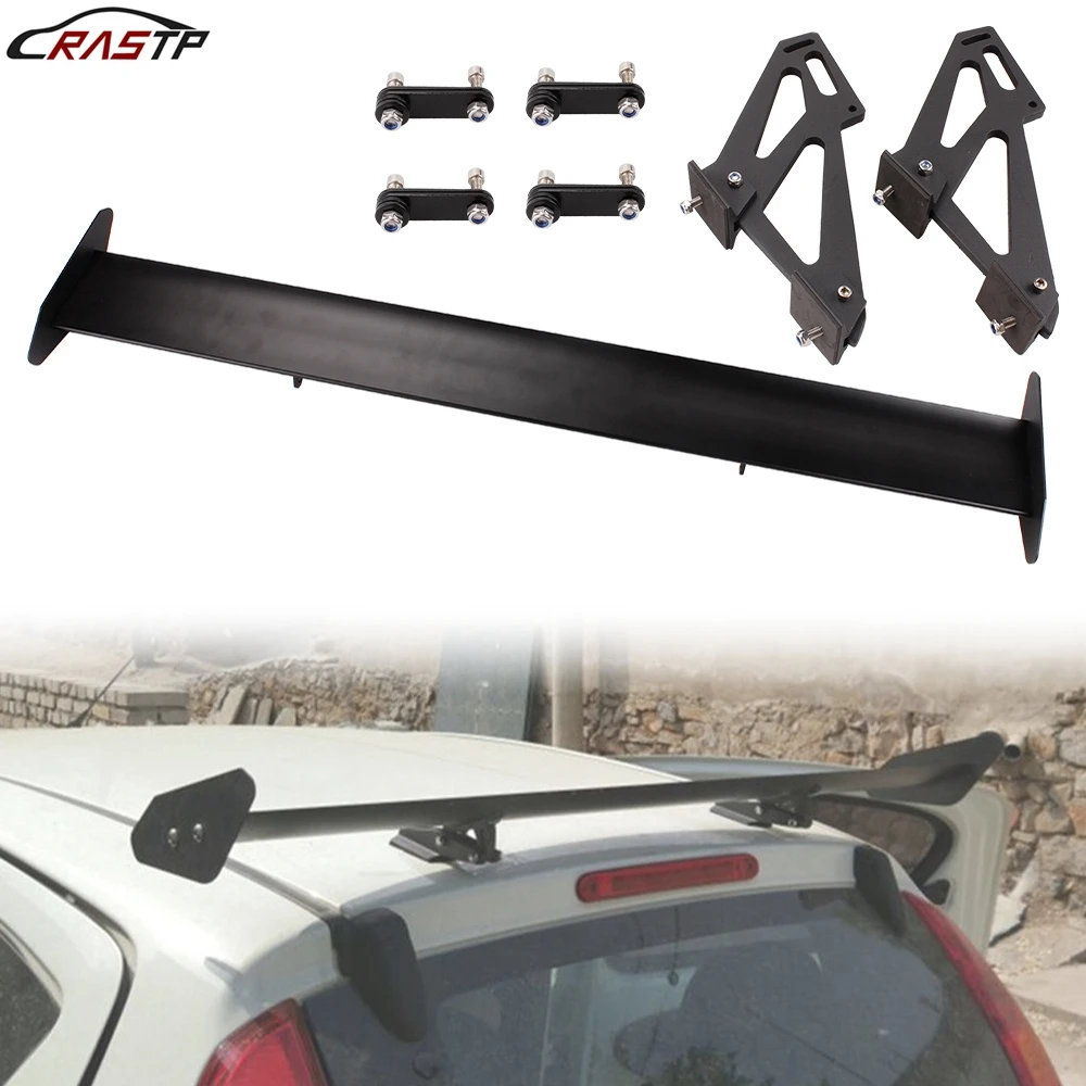 

RASTP-110MM Aluminum Black Auto Car Single Deck Sedan Spoiler Universal GT Rear Trunk Wing Racing Spoilers AdjustableLTB125-2