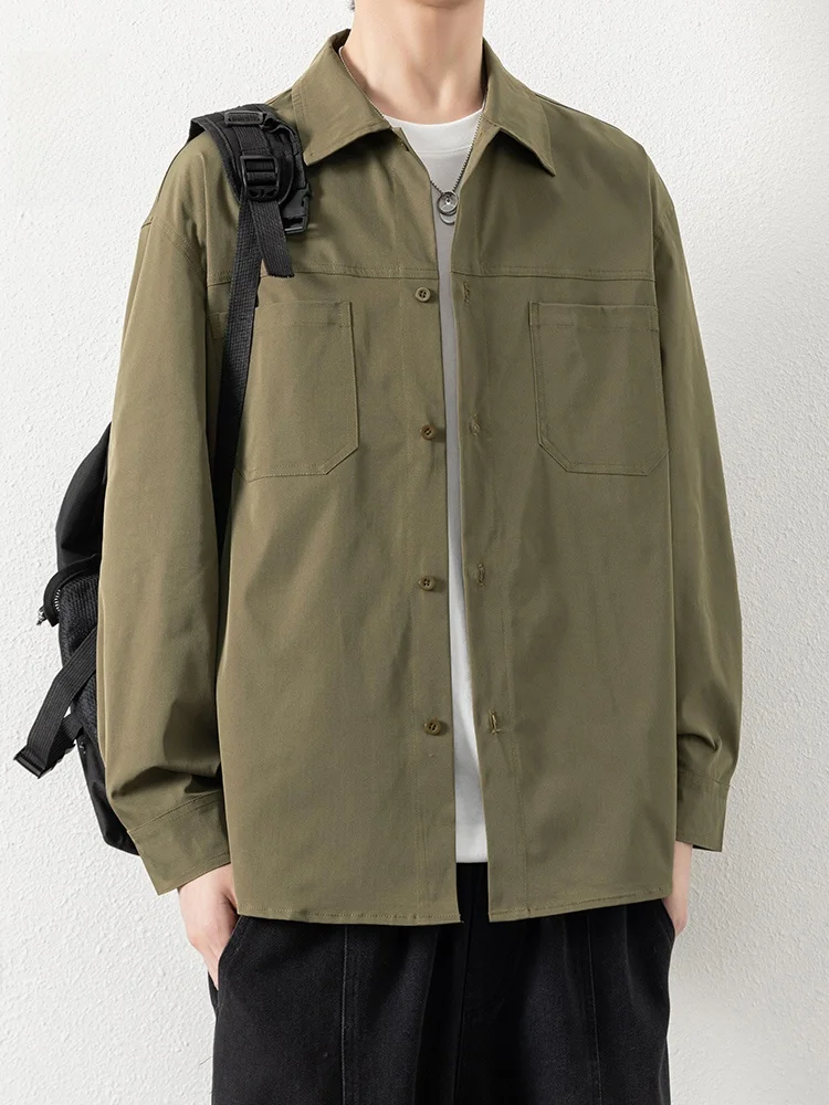 

Новая мужская свободная повседневная рубашка с длинным рукавом 2026 года, рабочая одежда, осенне-летний топ, модная мужская верхняя одежда, классический цвет