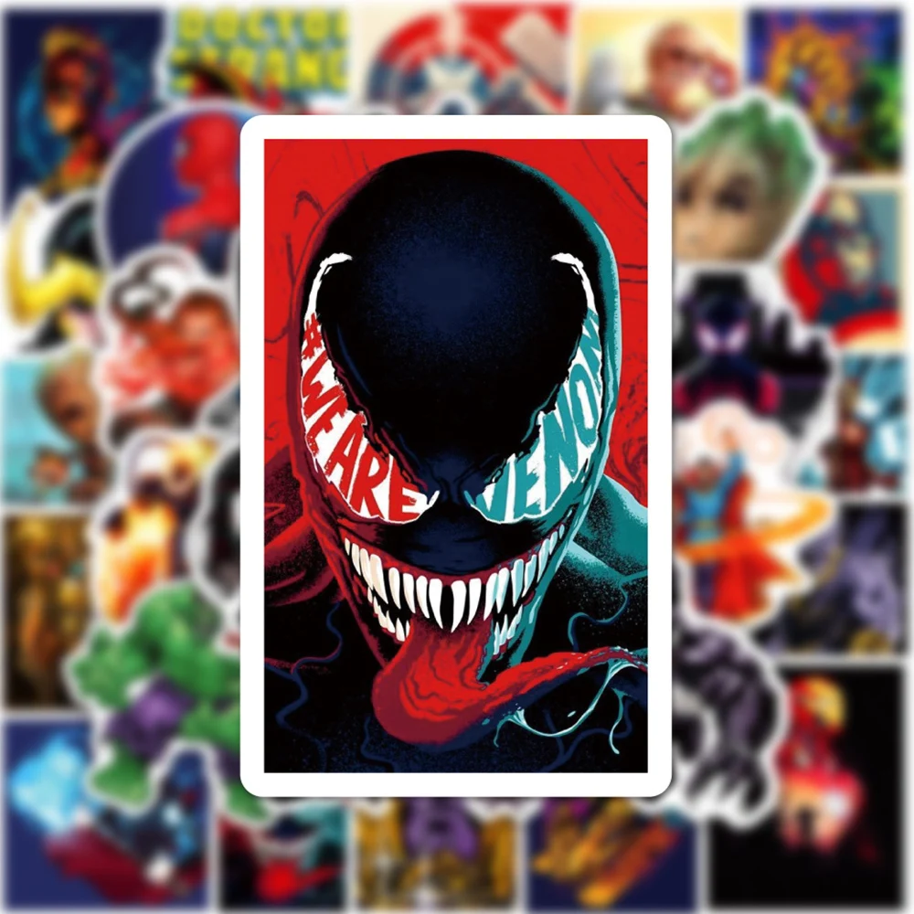 10/30/50/100pcs Mix Cartoon Anime Disney Marvel Stickers Spiderman The Avengers Superhero Decal Skateboard Laptop Car Sticker