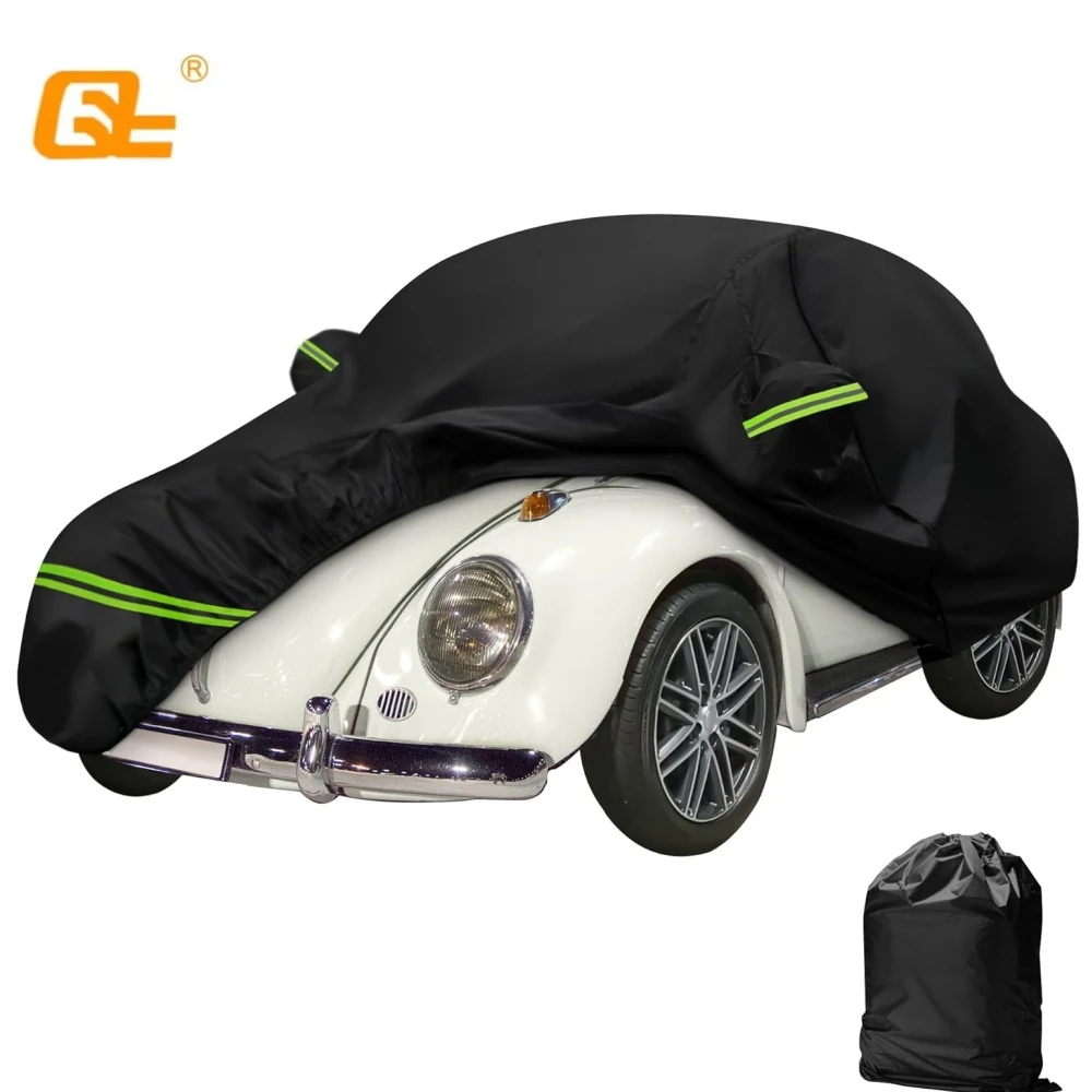 

Автомобильный чехол для Beetle Bug Sedan 2-дверный 1960-1980 Водонепроницаемый всепогодный с дверной молнией для снега, дождя, пыли, защита от града, черный