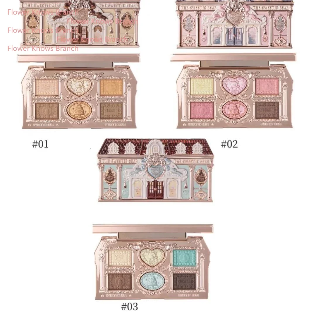 Flower Knows The Sweetie Bear Collection maquillage coffret cadeau fard à paupières scintillant longue durée correcteur mat Blush rouge à lèvres Kit