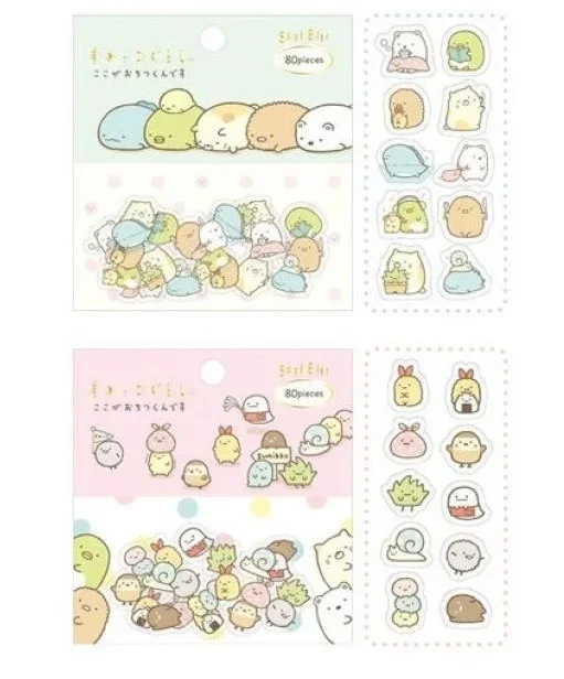 New 80PCS/Set Sumikko Gurashi PVC Cartoon Stickers  Planner Scrapbooking Diary Decals  Office School student stationery gift