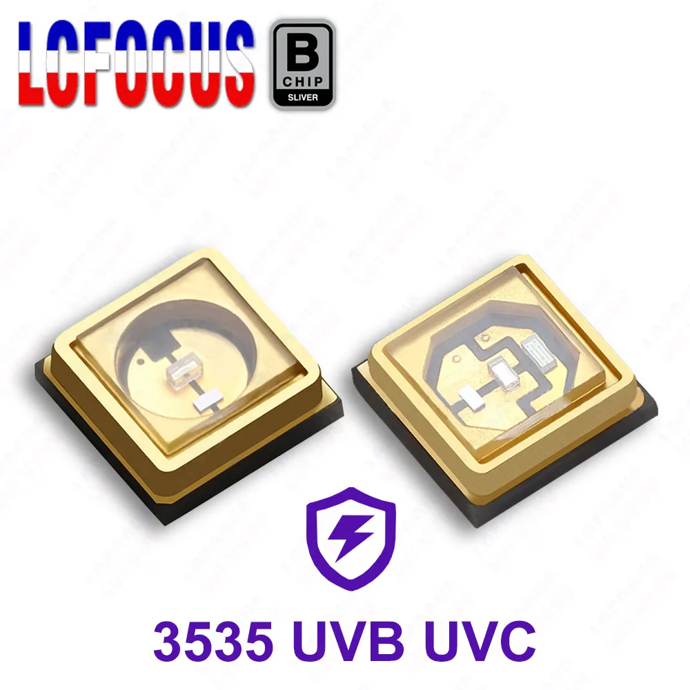 Deep UV LED UVC 270nm 280nm UVB 300nm + UVA 395nm Dioda 3535 SMD 5 ~ 15mW Produkcja chipów Lampa ultrafioletowa UV używana do oczyszczania wody Oczyszczanie powietrza Sterylizacja wirusów Sterylizacja