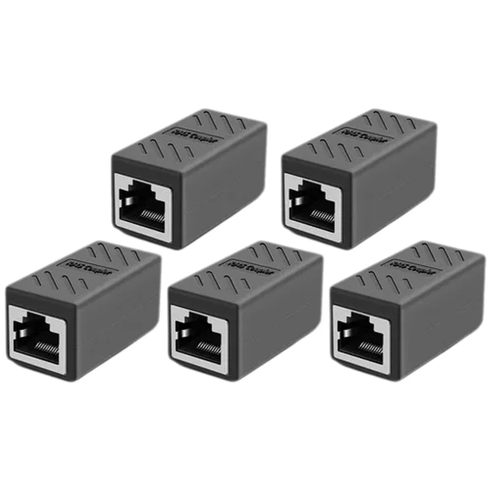 5 Pack RJ45 Shielded Female to Female Coupler CAT6 Ethernet LAN Cable Inline Connector