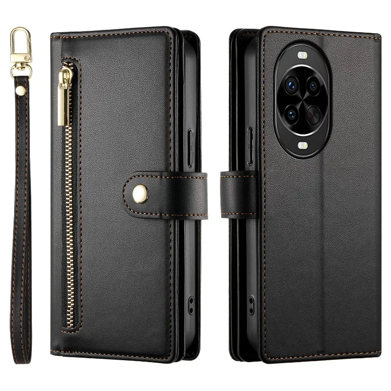 حافظة جلدية بسحاب كروس مكونة من 9 بطاقات لهاتف هواوي نوفا 14 الترا 5G 2025 غطاء فاخر كتاب مغناطيسي كابا هواوي نوفا 13 برو Nova14