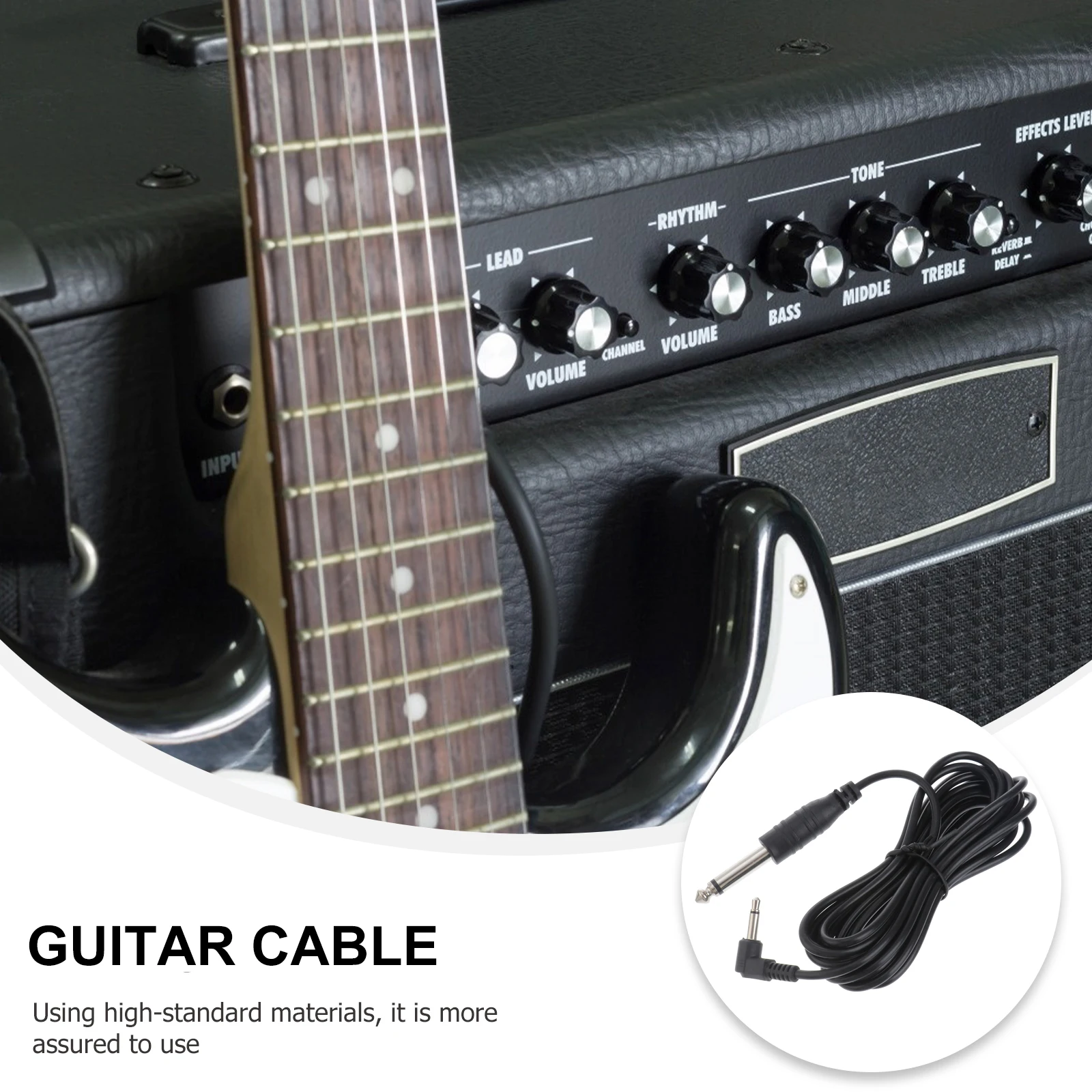 

Black Wire 3M Guitar Cable 3.5mm 6.35mm Adapter Tin Plated Copper For Microphone Speaker Amplifier Electric Guitar Bass Computer