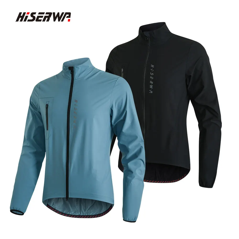 

2024 HISERWA Men Cycling Jacket Hight Quality MTB Road Breathable Quick Dry Bicycle Jacket Lightweight Waterproof Cycling Jersey