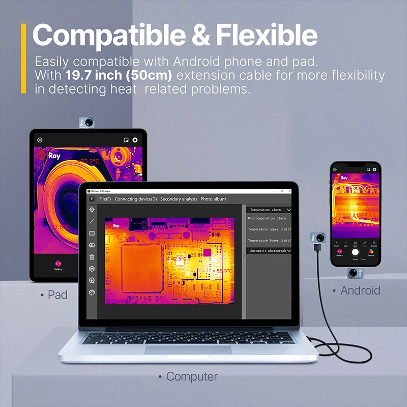 InfiRay P2 Pro Mobile Phone Infrared Thermal Imager Thermal Camera PCB Circuit Industrial Test Floor Heating Pipe Temperature