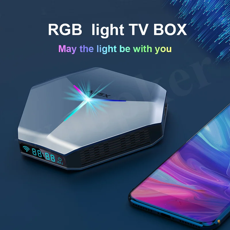 A95X F4 Smart Tv Box Android 11 Rgb Licht Amlogic S905X4 4G 64G 128Gb 8K Media speler Dual Wifi Bluetooth 5.0 A95XF4 Set Top Box