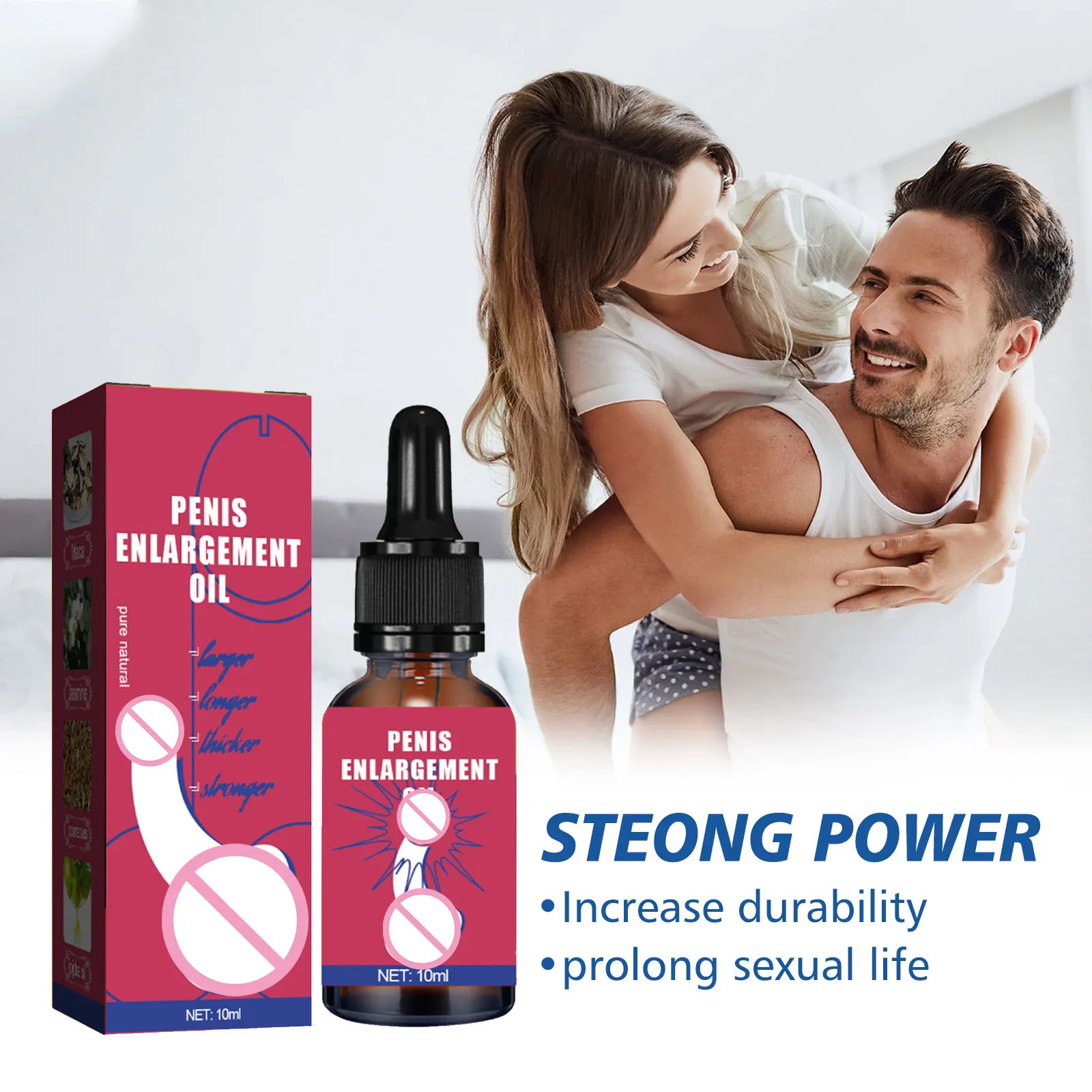 

Penis Permanent Thickening, Growth Enlargement Massage Men's Cock Erection Lubricant Lncrease XXL Plant Extracts Massage Oil